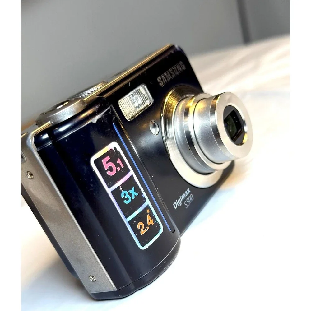 Samsung Digimax S500 5.1MP Vintage Y2K Digital Camera Black -TESTED WORKS
